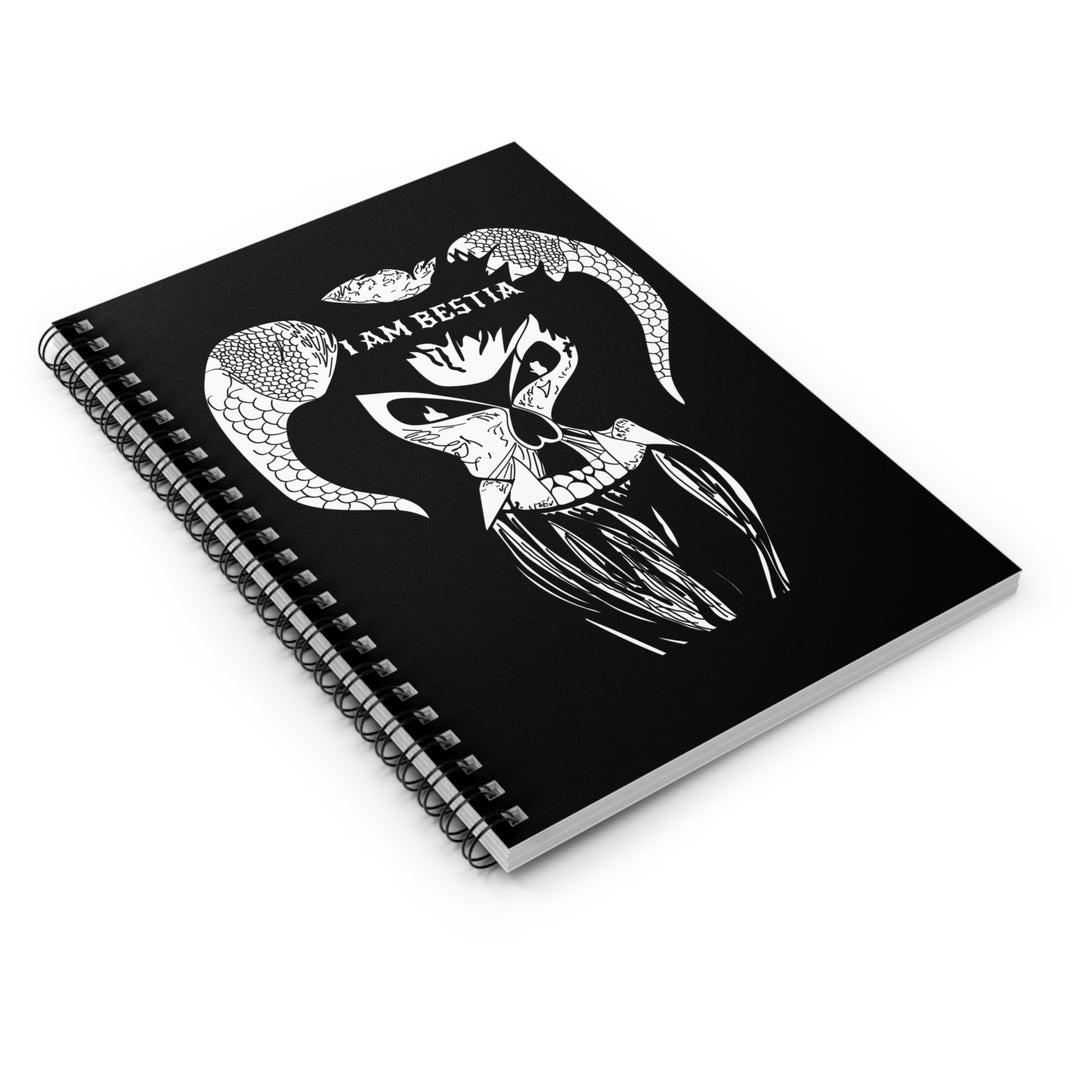 I Am Bestia White Logo Spiral Notebook - Ruled Line