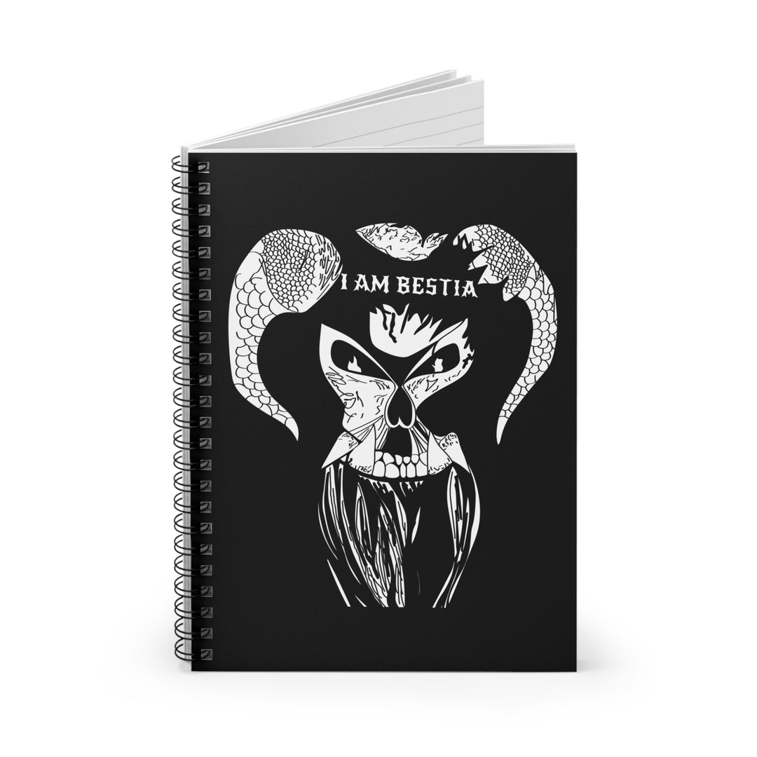 I Am Bestia White Logo Spiral Notebook - Ruled Line