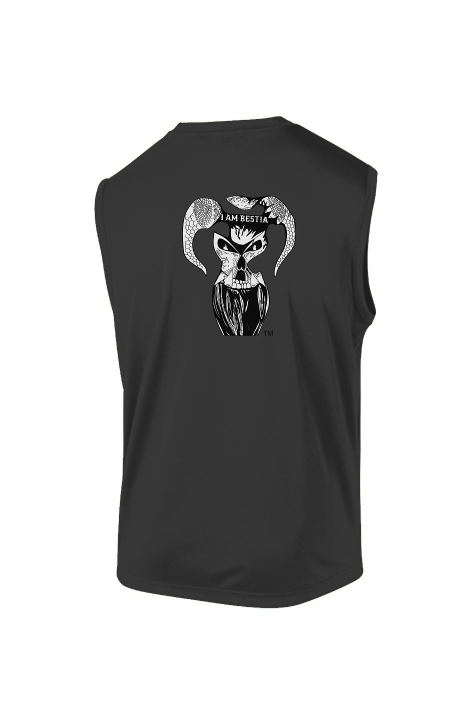 Black Sleeveless T-Shirt White Logo Edition