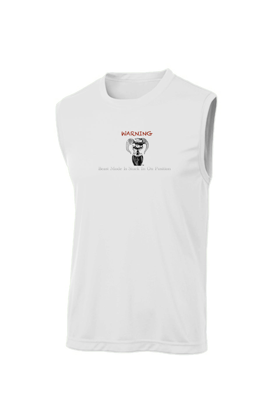White Sleeveless T-Shirt White Logo Edition