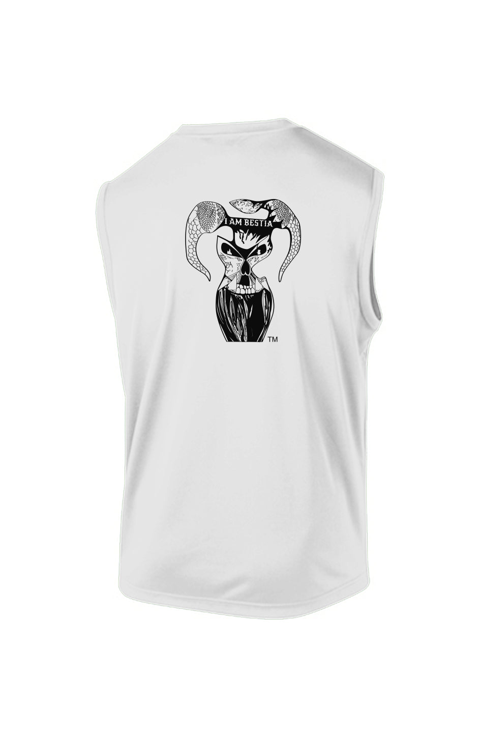 White Sleeveless T-Shirt White Logo Edition
