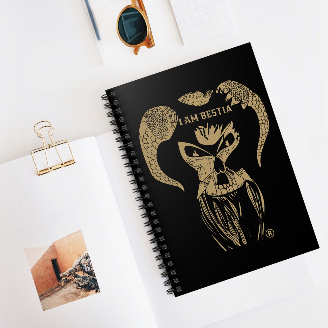 I Am Bestia Gold Spiral Notebook - Ruled Line