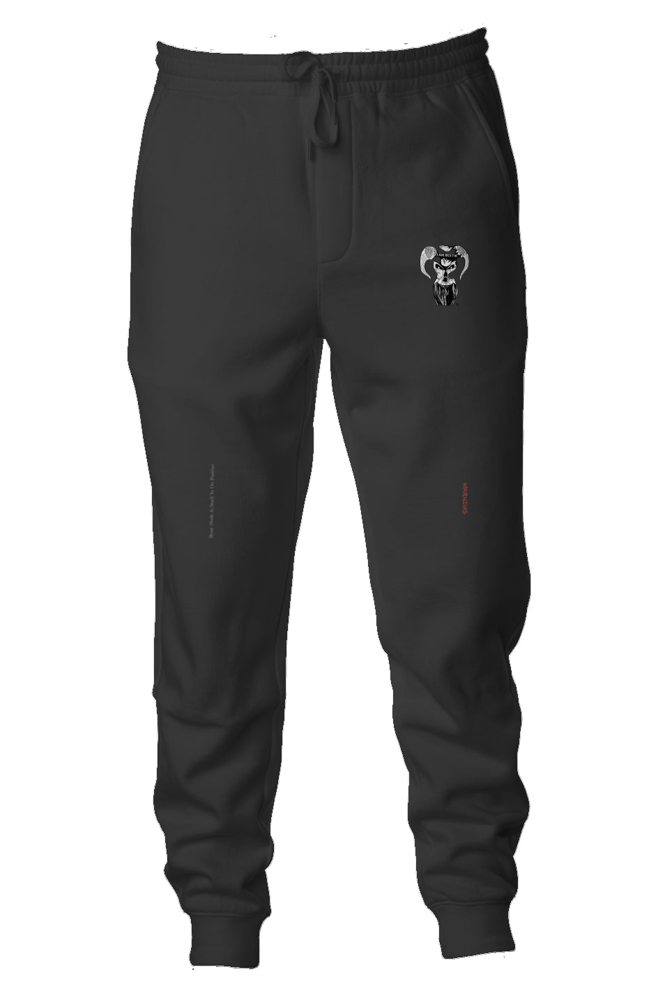 Black & White Edition Joggers with Warning Slogan