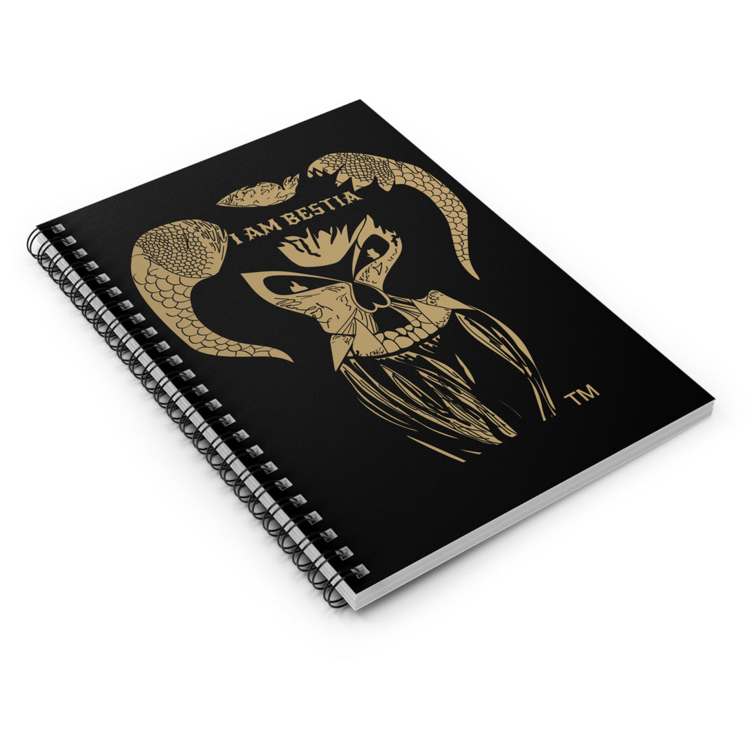 I Am Bestia Gold Logo Spiral Notebook - Ruled Line